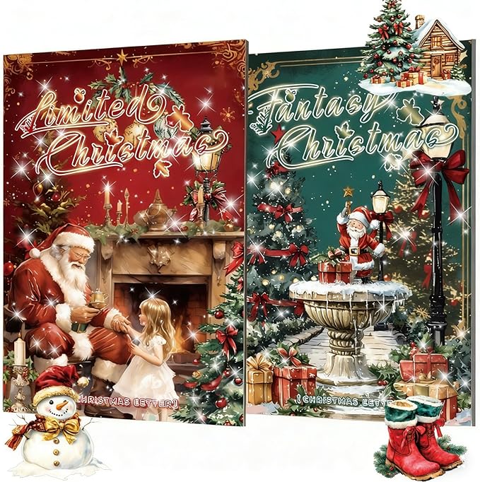 Christmas Stickers for Scrapbooking - 2 Pack Vintage Christmas Sticker Books, 40 Sheets Pet Stickers for Journaling, Pre-Cut Decorative Ephemera Junk Journal Sticker for Card Making, Bujo, Crafts Art