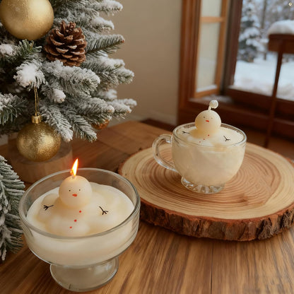 2PCS Christmas Candle Molds, Melting Snowman Silicone Resin Mold for Candle Making, Holiday Christmas Decoration DIY Mold for Soap Wax Epoxy Resin Chocolate