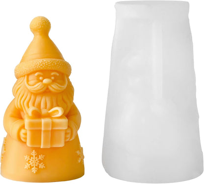 Christmas Candle Mold for Candle Making, 3DSilicone Mold for Resin Casting DIY Plaster Polymer Clay Home Decoration (Santa Claus)