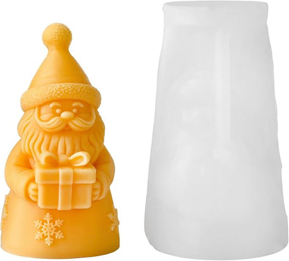 Christmas Candle Mold for Candle Making, 3DSilicone Mold for Resin Casting DIY Plaster Polymer Clay Home Decoration (Santa Claus)