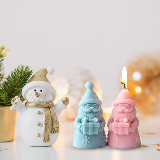 Christmas Candle Mold for Candle Making, 3DSilicone Mold for Resin Casting DIY Plaster Polymer Clay Home Decoration (Santa Claus)