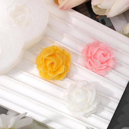 Rose Candle Molds for Candle Making Kit,3 Cavity Flower Molds Silicone for Crafts,3D DIY Soap Making Molds for Clay Plaster Tealight Candles Crafts Casting Home Décor Handmade Gifts