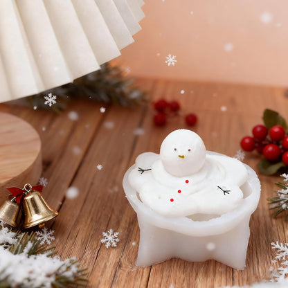 2PCS Christmas Candle Molds, Melting Snowman Silicone Resin Mold for Candle Making, Holiday Christmas Decoration DIY Mold for Soap Wax Epoxy Resin Chocolate