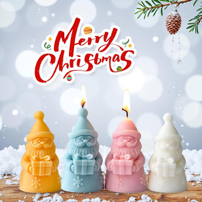 Christmas Candle Mold for Candle Making, 3DSilicone Mold for Resin Casting DIY Plaster Polymer Clay Home Decoration (Santa Claus)