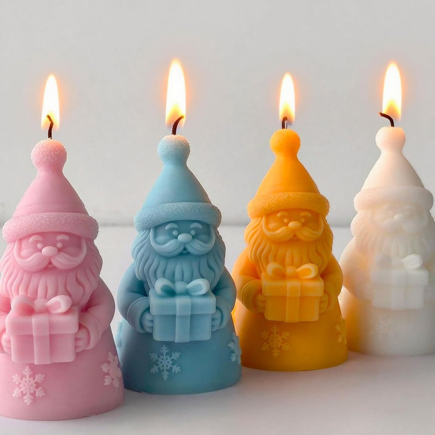 Christmas Candle Mold for Candle Making, 3DSilicone Mold for Resin Casting DIY Plaster Polymer Clay Home Decoration (Santa Claus)