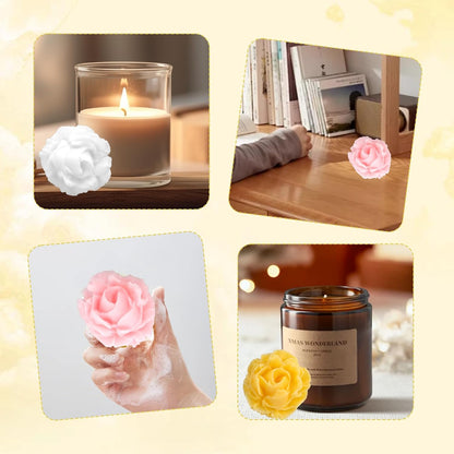 Rose Candle Molds for Candle Making Kit,3 Cavity Flower Molds Silicone for Crafts,3D DIY Soap Making Molds for Clay Plaster Tealight Candles Crafts Casting Home Décor Handmade Gifts