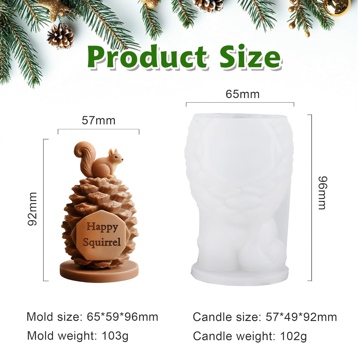 Christmas Candle Mold for Candle Making, 3DSilicone Mold for Resin Casting DIY Plaster Polymer Clay Home Decoration (Santa Claus)