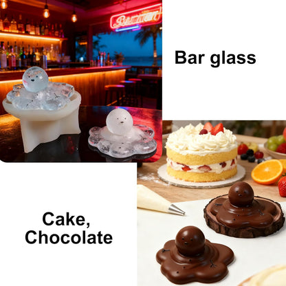 2PCS Christmas Candle Molds, Melting Snowman Silicone Resin Mold for Candle Making, Holiday Christmas Decoration DIY Mold for Soap Wax Epoxy Resin Chocolate