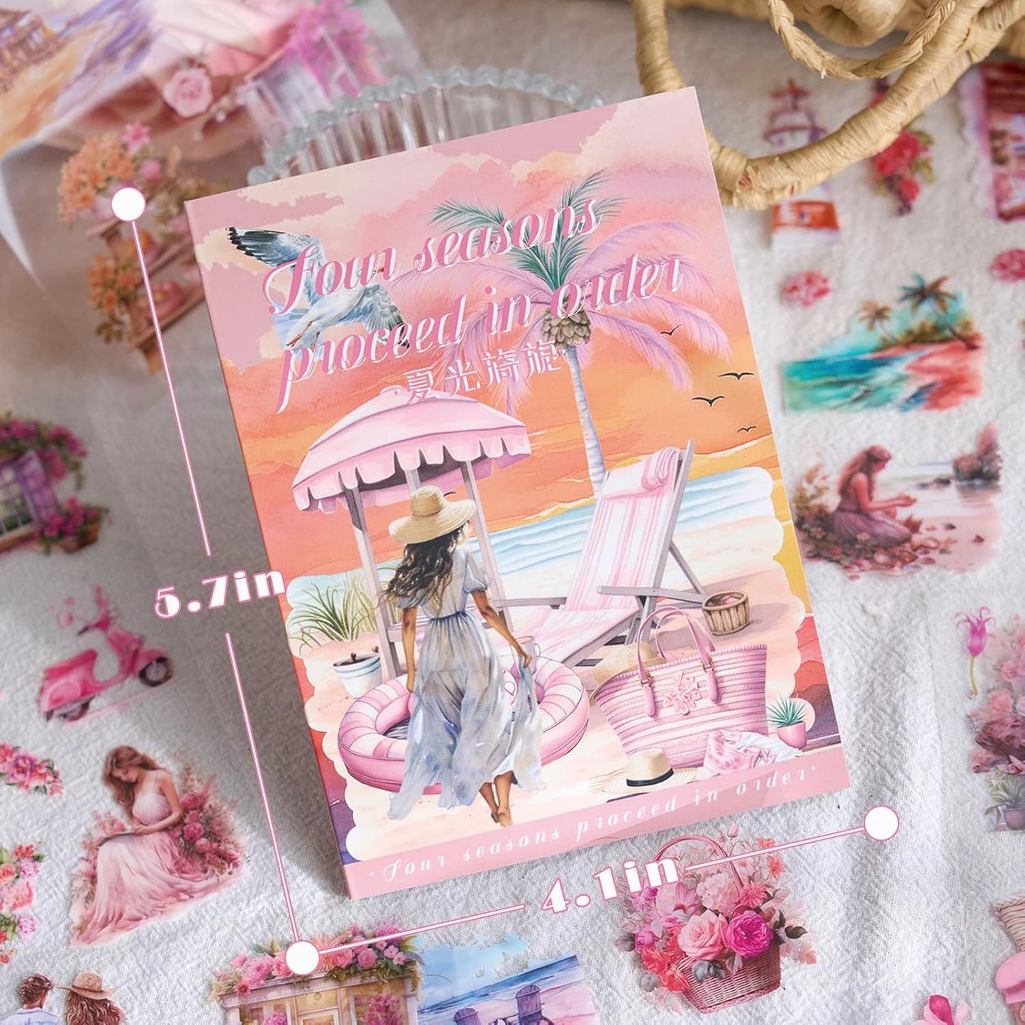 Christmas Stickers for Scrapbooking - 2 Pack Vintage Christmas Sticker Books, 40 Sheets Pet Stickers for Journaling, Pre-Cut Decorative Ephemera Junk Journal Sticker for Card Making, Bujo, Crafts Art