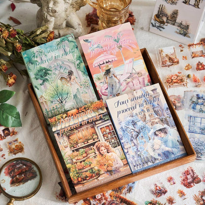 Christmas Stickers for Scrapbooking - 2 Pack Vintage Christmas Sticker Books, 40 Sheets Pet Stickers for Journaling, Pre-Cut Decorative Ephemera Junk Journal Sticker for Card Making, Bujo, Crafts Art