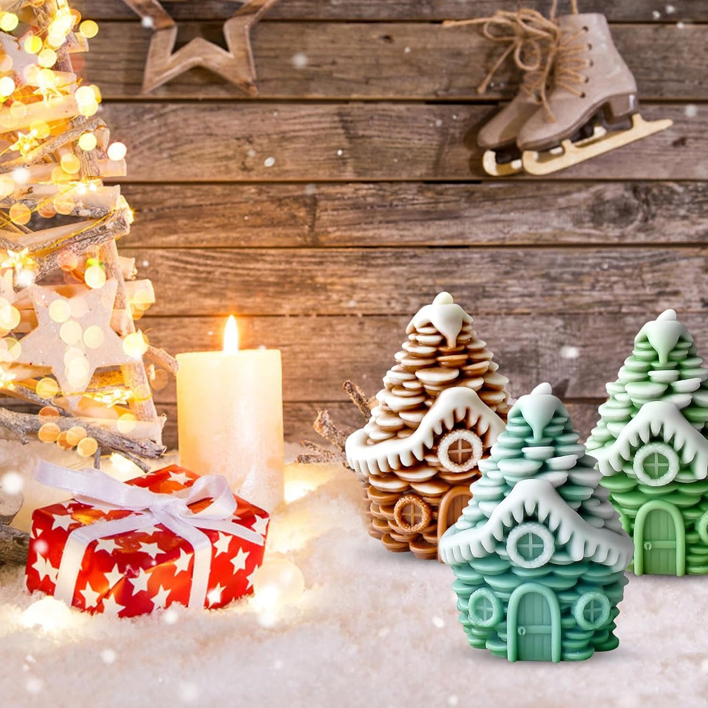 Christmas Candle Mold for Candle Making, 3DSilicone Mold for Resin Casting DIY Plaster Polymer Clay Home Decoration (Santa Claus)