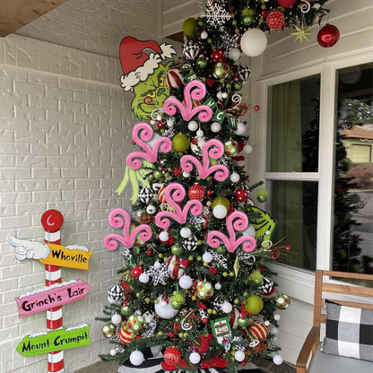 6Pcs Pink Christmas Tree Picks, 16Inch Pastel Furry Stems Pink Christmas Decor Indoor for Home, Curly Elf Tree Filler Branches for Christmas Wreath Winter Holiday Decor