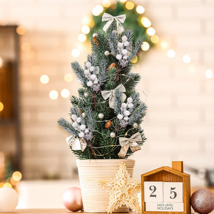 40 Pcs Red Berries Pine Cones for Crafts Evergreen Artificial Pine Branches Holly Stem Christmas Tree Picks Sprays Artificial Flowers for Decoration DIY Xmas Garland Wreath Ornaments (40 Pack/Red)