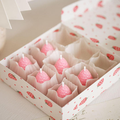 2 Pieces 3D Strawberry Silicone Mold Candle Molds for Candle Making Resin Fondant Food Grade Safety Silicon Materials(Strawberry)