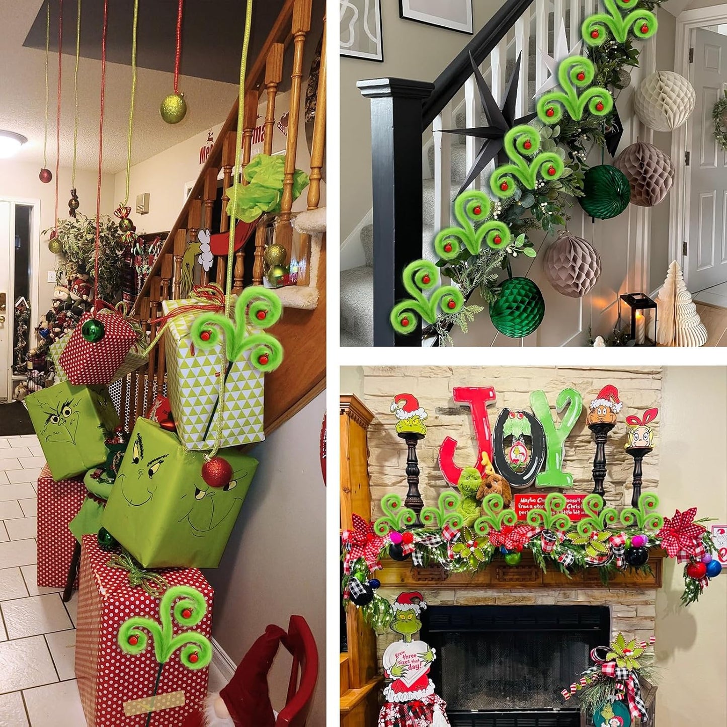 6Pcs Pink Christmas Tree Picks, 16Inch Pastel Furry Stems Pink Christmas Decor Indoor for Home, Curly Elf Tree Filler Branches for Christmas Wreath Winter Holiday Decor