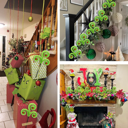 6Pcs Pink Christmas Tree Picks, 16Inch Pastel Furry Stems Pink Christmas Decor Indoor for Home, Curly Elf Tree Filler Branches for Christmas Wreath Winter Holiday Decor