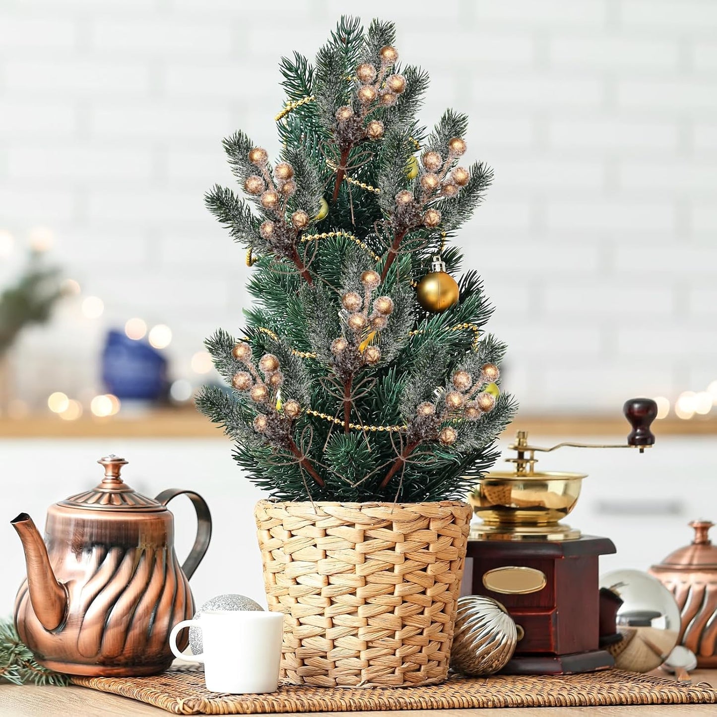 40 Pcs Red Berries Pine Cones for Crafts Evergreen Artificial Pine Branches Holly Stem Christmas Tree Picks Sprays Artificial Flowers for Decoration DIY Xmas Garland Wreath Ornaments (40 Pack/Red)