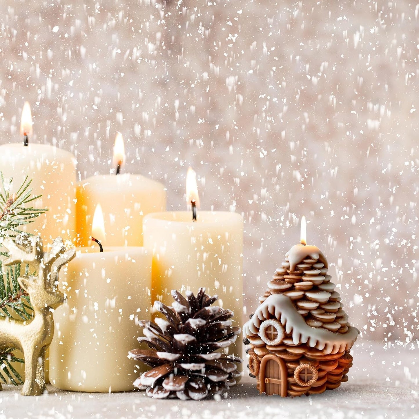 Christmas Candle Mold for Candle Making, 3DSilicone Mold for Resin Casting DIY Plaster Polymer Clay Home Decoration (Santa Claus)