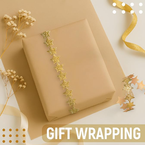 Gold Glitter Star Ribbon, 0.8 Inch 20 Yards, Polyester Sparkling Ribbon for Crafts, Gift Wrapping, Bows, Wreaths, Hair Accessories, Party Decorations, Christmas, Halloween, Easter DIY